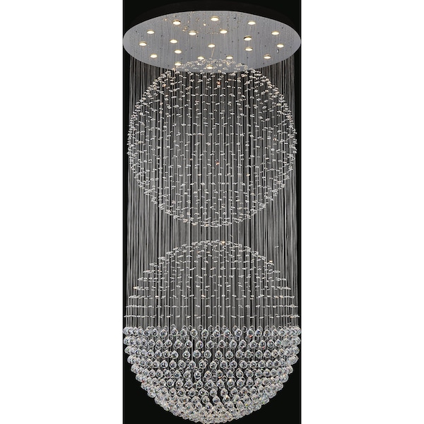 Cwi Lighting Double Sphere 21 Light Flush Mount With Chrome Finish 6608C47C - main